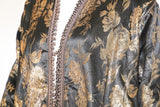 Vintage Moroccan Caftan, Black and Gold Embroidered, ca. 1960s