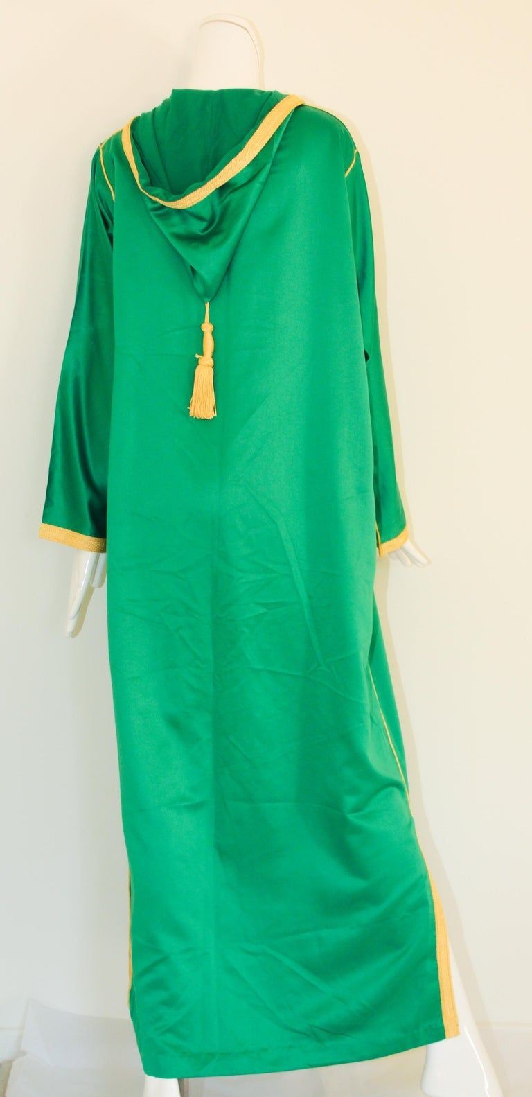 Moroccan Hooded Caftan Emerald Green Djellabah Kaftan