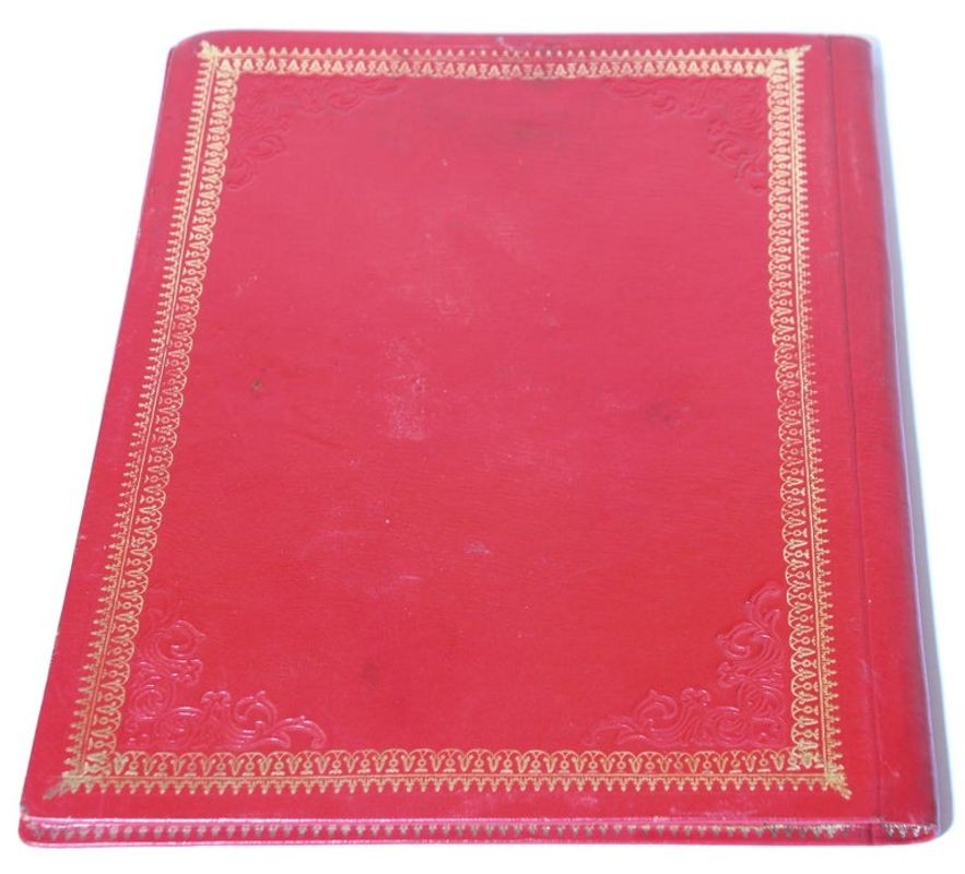 Vintage Moroccan Embossed Leather Padfolio