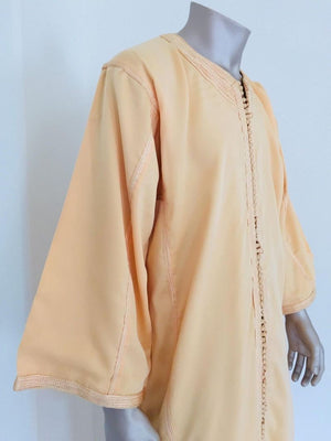 Moroccan Vintage Kaftan Gentleman Yellow Gold Caftan, circa 1970