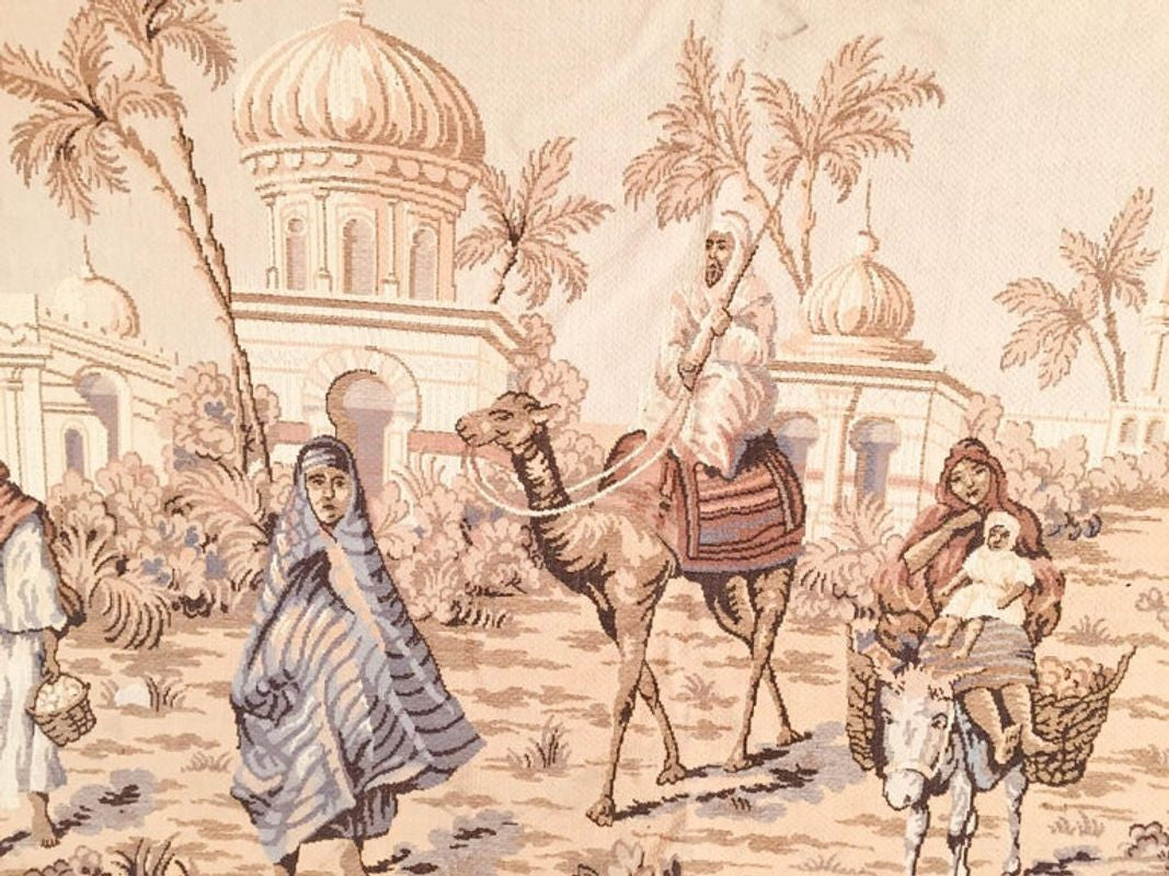 Large Tapestry with an 19th Century Orientalist Scene and Moorish Architecture