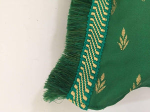 Large Pair of Moroccan Damask Green Bolster Lumbar Decorative Pillows