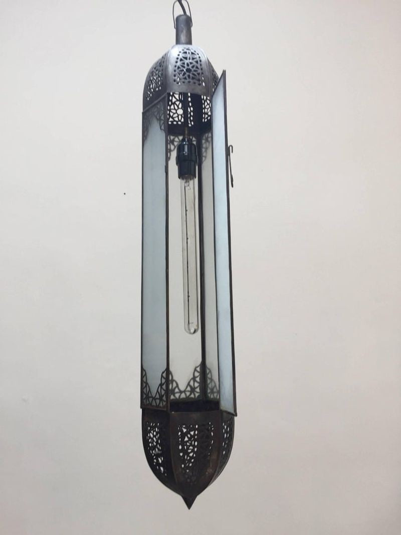 Handcrafted Moroccan Moorish Milky Glass Pendant Light