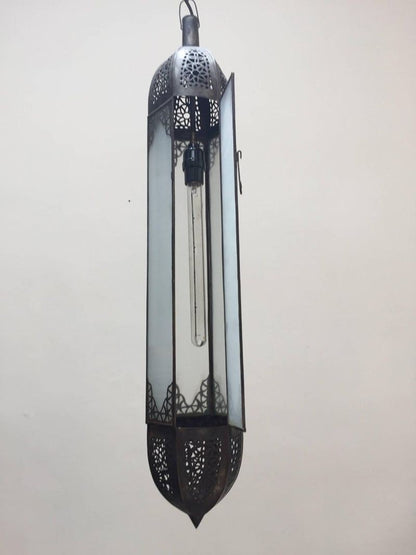 Handcrafted Moroccan Moorish Milky Glass Pendant Light