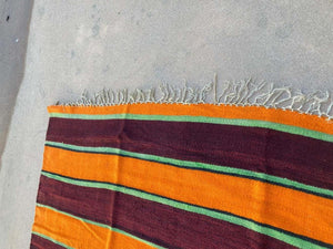 1960s Moroccan Vintage Flat-Weave Berber Rug