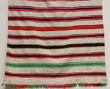 Vintage 1960s Moroccan Flat-Weave Rug, Ethnic Textile Handira