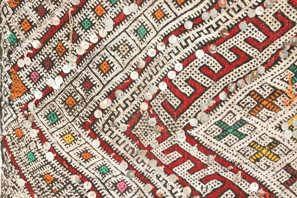 1950s Authentic Moroccan African Tuareg Wedding Runner Rug 15.5 ft long