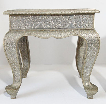 Anglo-Indian Silvered Wrapped Clad Side Chairs and Table