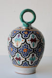 Moorish Ceramic Glazed Water Jug Handcrafted in Fez Morocco