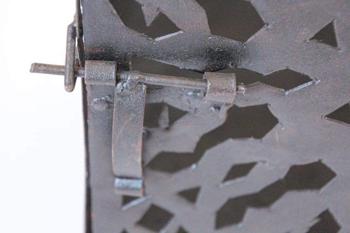 Large Moroccan Moorish Hurricane Metal Candle Lantern