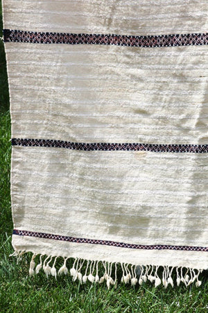 Vintage Tribal Moroccan Textile Handcrafted Wedding Blanket Throw with Sequins