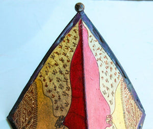 Hand-Painted Parchment Moroccan Art Wall Sconce
