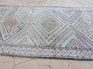1960s Vintage Zemmour Moroccan Berber Rug Runner