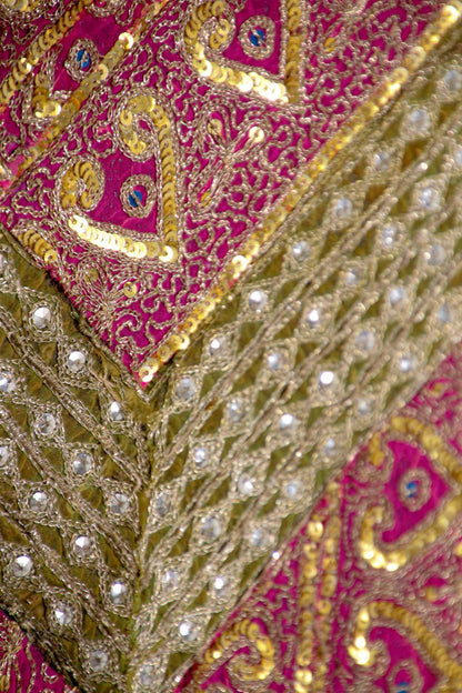 Mughal Style Metal Threaded Tapestry Framed from Rajasthan, India