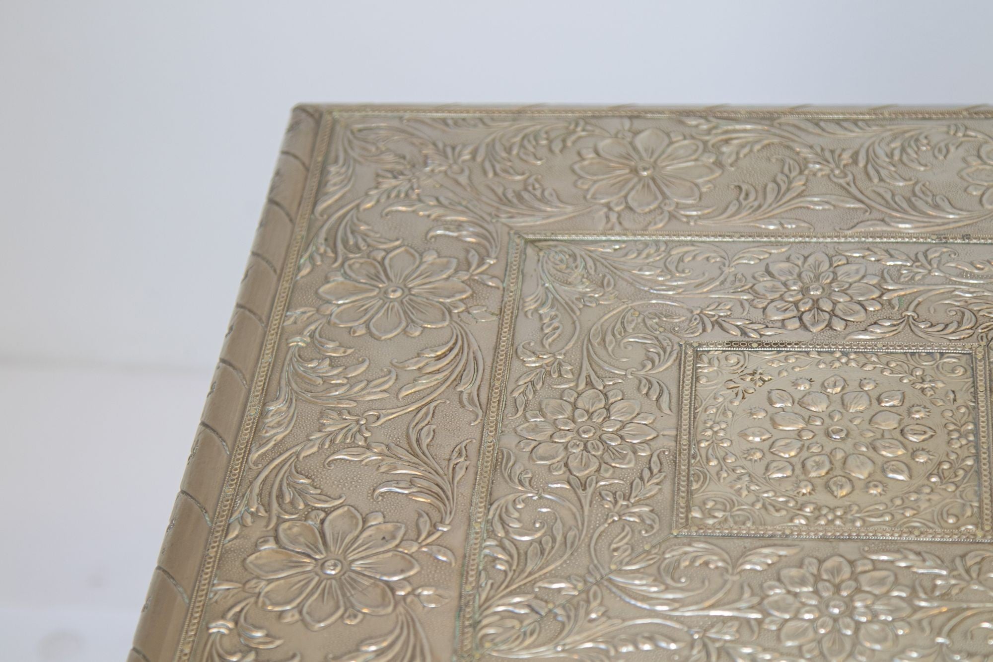 1950 Anglo-Indian Silver Wrapped Clad Side Low Table