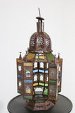 Moroccan Moorish Multi-Color Glass Lantern in Star Shape