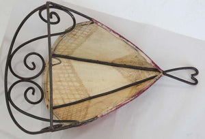 Moroccan Wall Sconce Iron and Hand-painted Parchment