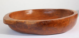 Large Vintage Hand Hewn Organic Teak Burl Bowl
