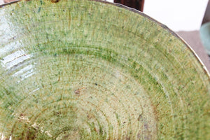 Moroccan Berber Tamgroute Terracotta Green Glazed Bowl