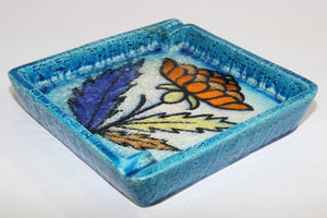 Blue Ceramic Ashtray by Aldo Londi for Bitossi Handcrafted in Italy