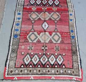 Moroccan Vintage Hand-Woven Boujad Berber Rug, circa 1960