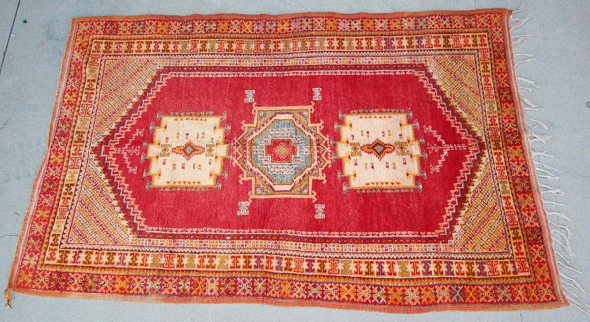 Vintage Moroccan Berber Rug by Weaver Tribes, Hand-Woven Wool, 1960