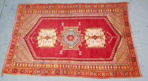 1960s Moroccan Vintage Hand-Woven Berber Rug