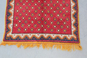 1960s Vintage Moroccan Hand-Woven Berber Carpet
