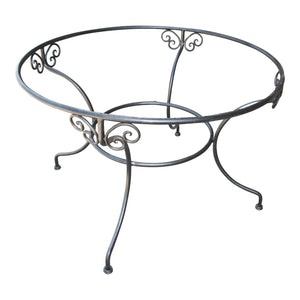 Moroccan Outdoor Round Mosaic Tile Dining Table on Iron Base 47 in.