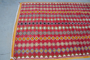 1980s Vintage Moroccan Boujad Hand-Woven Tribal Rug
