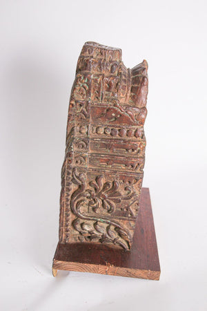 Wall Bracket Architectural Carved Wood Fragment from India