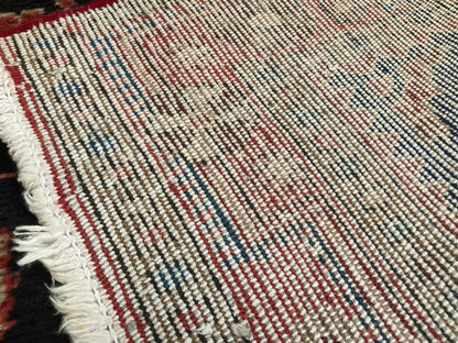 Antique Hand-Knotted Turkish Rug, Wool Floral Design, 1940