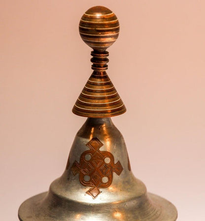 Handcrafted Tuareg Tea Pot, Pewter with Brass & Copper, 1950s