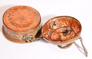 Rajasthani Decorative Brass Lidded Betel Caddy Box