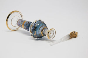 Moorish Hand Blown Gilt Glass Bohemian Perfume Bottle