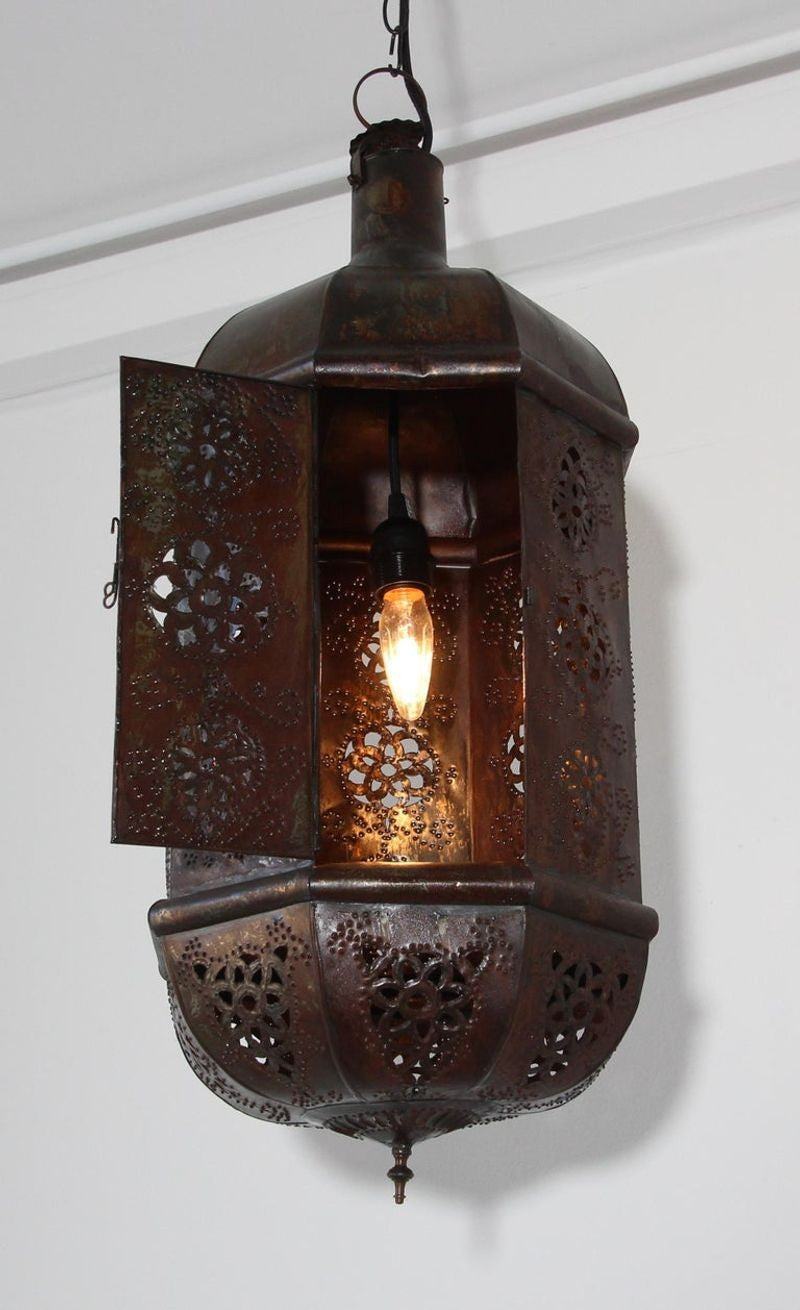 Moroccan Moorish Handcrafted Metal Lantern Pendant