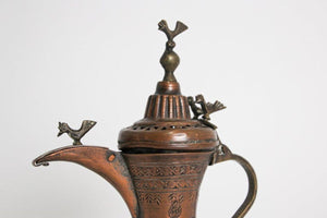 19th c Antique Middle Eastern Dallah Turkish Ottoman Bronze Copper Coffee Pot