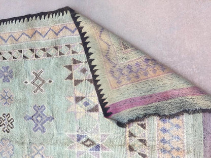 Vintage Moroccan Berber Rug, Handwoven Wool & Goat Hair, 1960