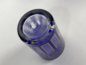 Moroccan Royal Blue Shot Glasses with Gold Moorish Design Set of 6 Barware