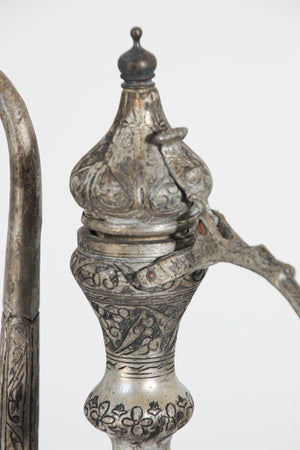 Middle Eastern Islamic Turkish Ottoman Tinned Copper Ewer