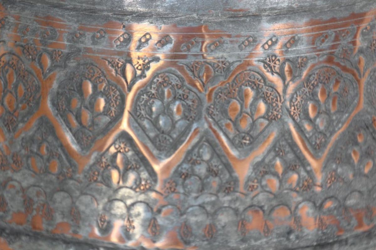 19th Century Indo Persian Mughal Tinned Copper Bowl