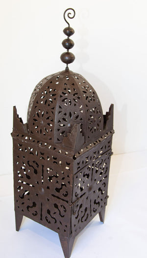 Outdoor Moroccan Hurricane Metal Candle Lantern