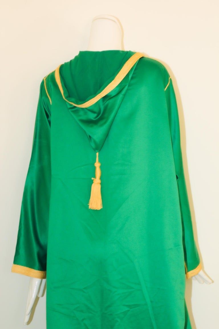 Moroccan Hooded Caftan Emerald Green Djellabah Kaftan