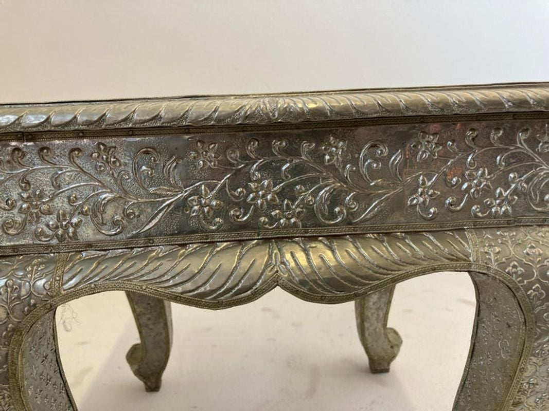 Vintage Anglo-Indian Silvered Wrapped Clad Side Low Table