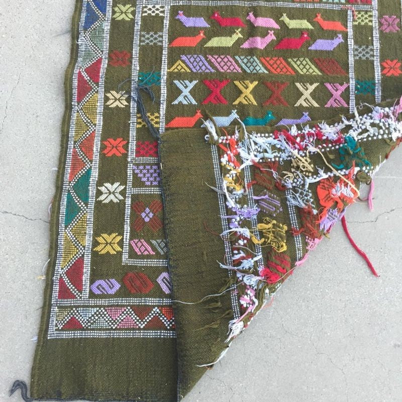 1980s Vintage Moroccan Berber Rug
