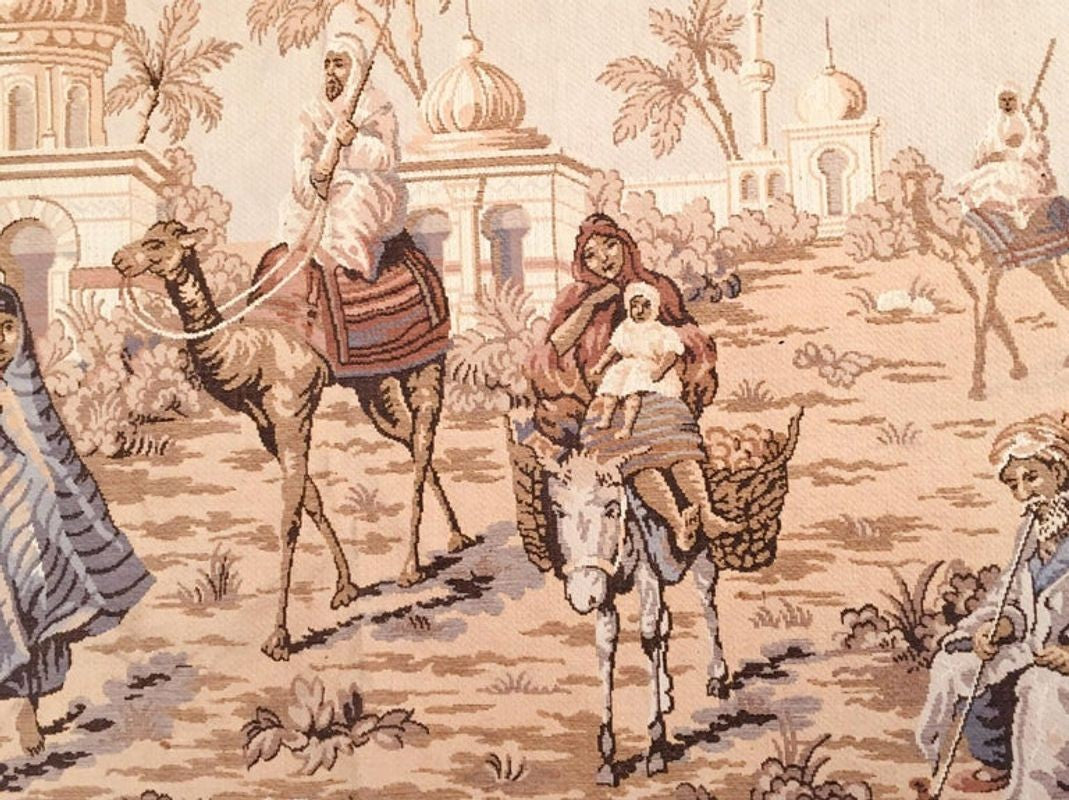 Large Tapestry with an 19th Century Orientalist Scene and Moorish Architecture