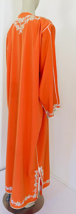 Moroccan Orange Kaftan Maxi Dress Caftan