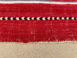 1960s Moroccan Vintage Flat-Weave Ethnic Textile Rug