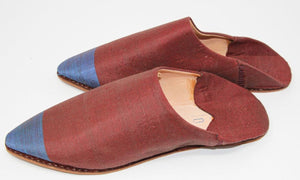 Moroccan Silk Slippers Burgundy