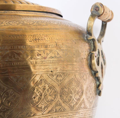 19th Century Handcrafted Mughal Brass Samovar in Moorish Style